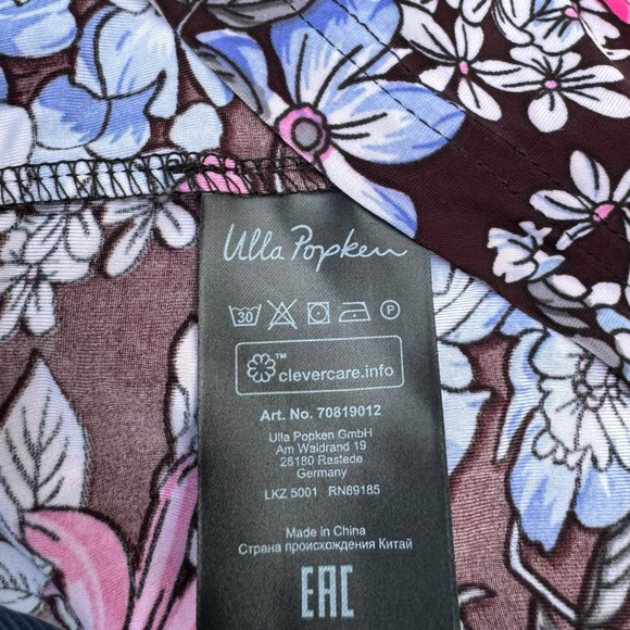 Ulla Popken Floral Tunic Top Dress 16/18 Scoop Neck Pink Blue Stretchy Plus - Picture 7 of 10